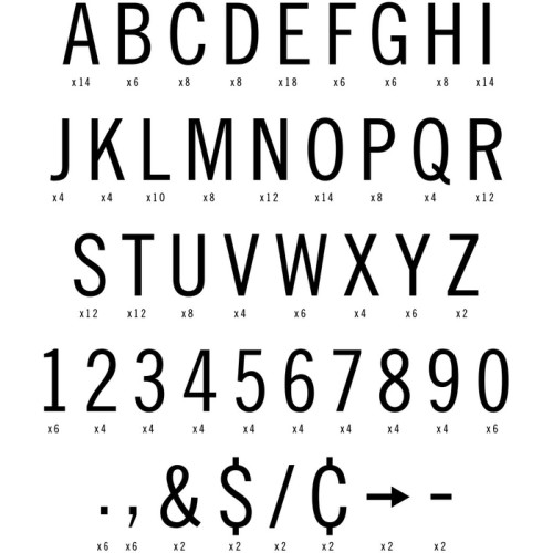 Set de letras para cartelera LETTERS 1